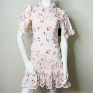 Needle & Thread Desert rose lace mini dress